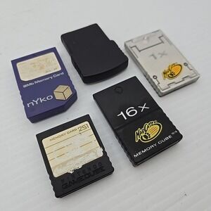 Nintendo GameCube Memory Card 251 – Official OEM + 4 Other Memory Cards